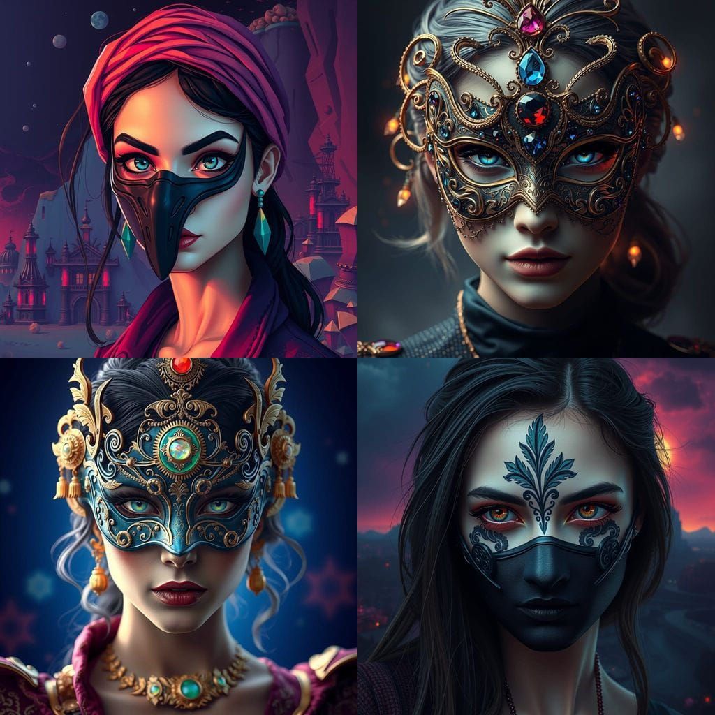 Fantastical Portrait in Deep, Matte Colors