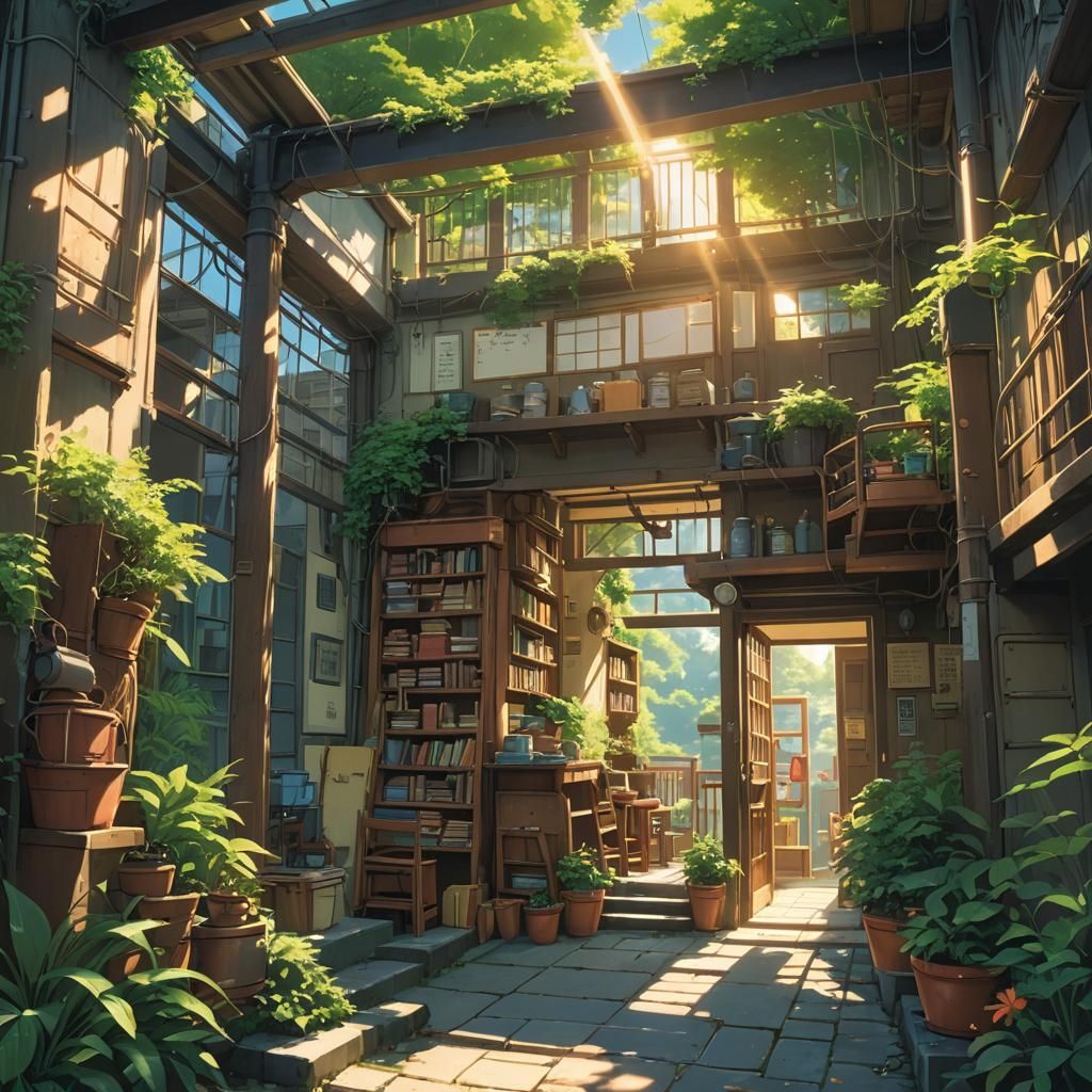 Ghibli Style Sun Key Visual, Anime Concept Art
