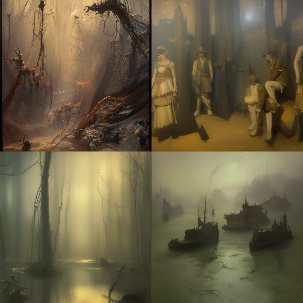 BTS in Dark Fantasy Style, Hyperdetailed Painting