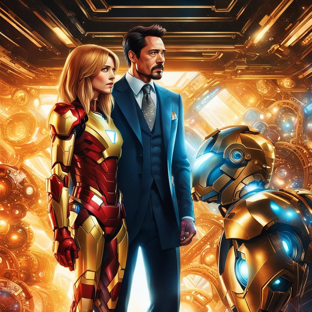 Iron Man and Pepper Potts Portrait in Formal Attire