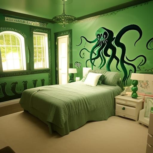 Cthulhu Themed Bedroom Interior Design