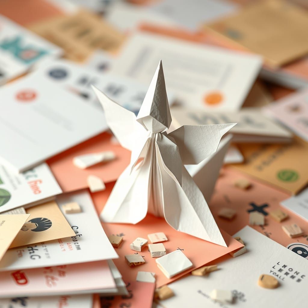 Origami Dogs with Stationery in Pastel Colors