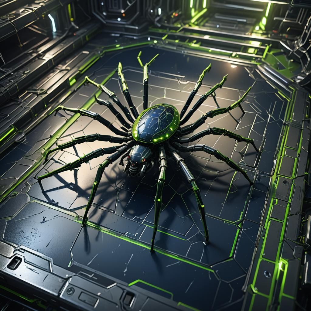 Sci-Fi Spider Computer Concept Art in 3D