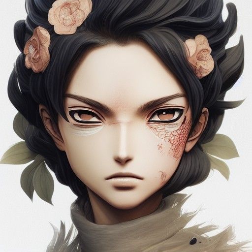 Elegant Anime Characters in Detailed Digital Painting