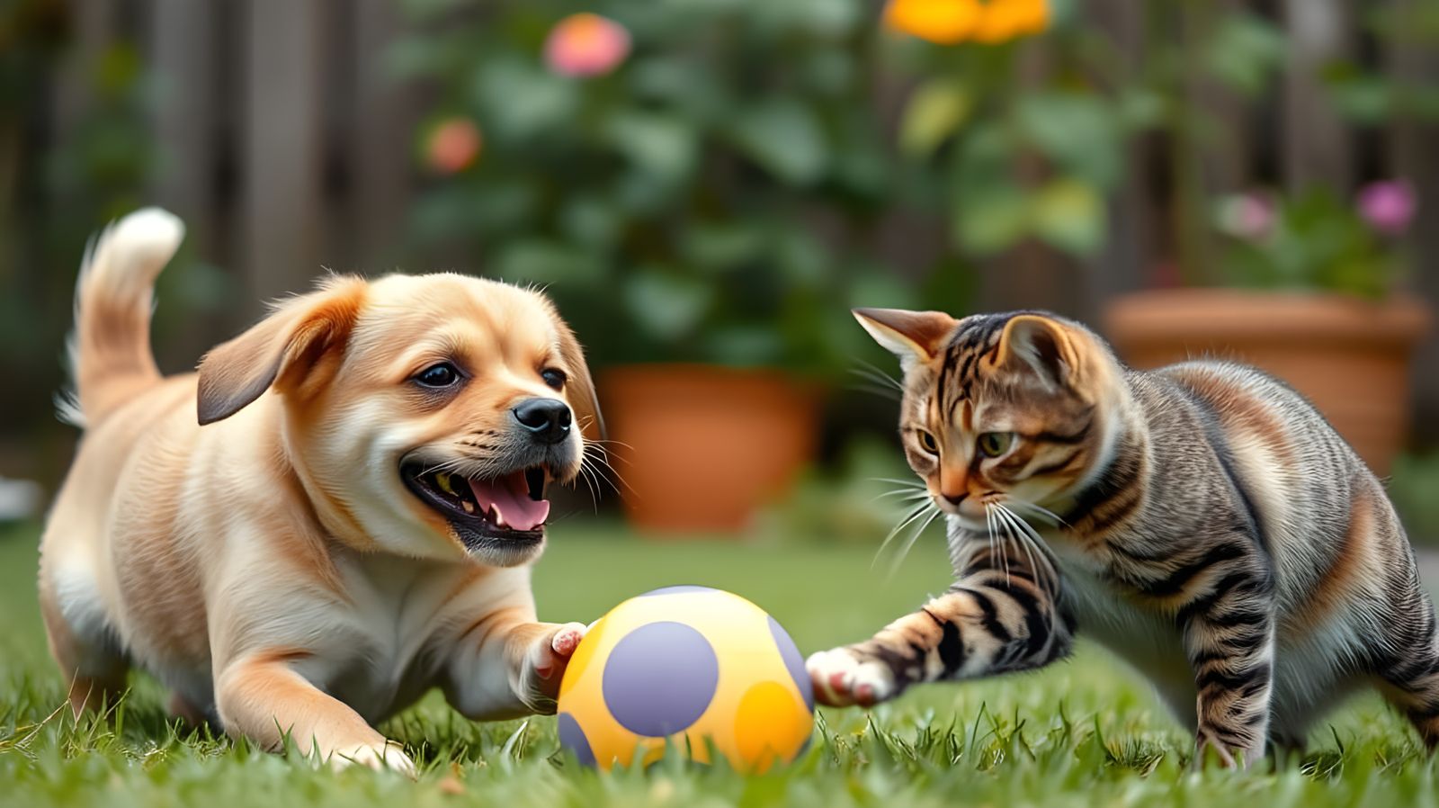 Playful Friendship in a Garden Wonderland