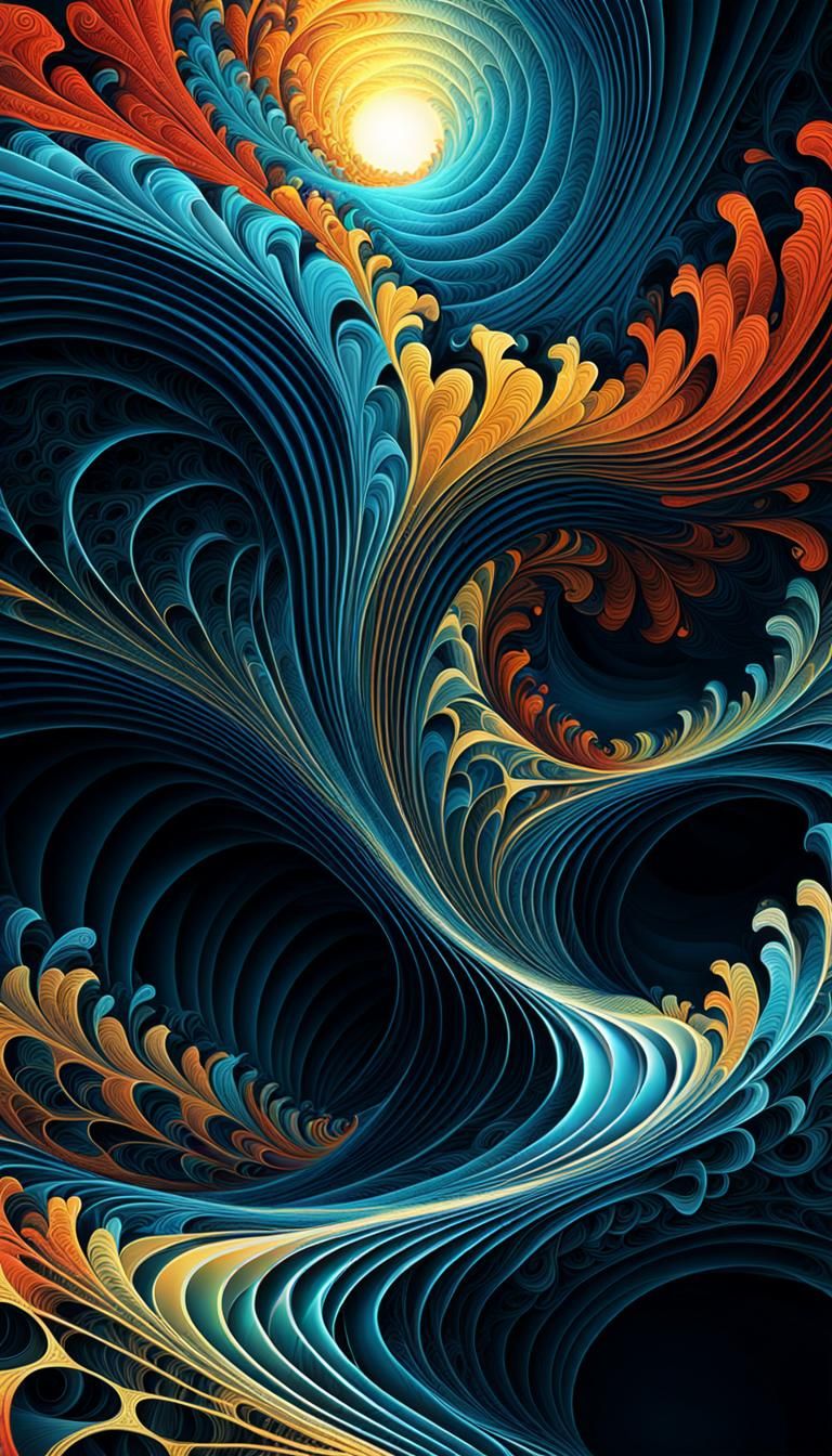 Abstract Fractal Wave Function with 3D Shading