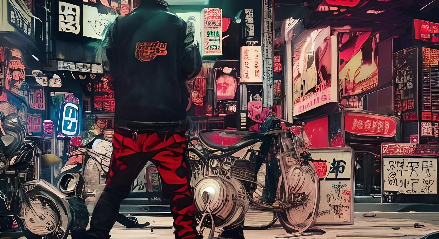 Akira-Style Motorcycle Gang Rivalry in Neo Tokyo