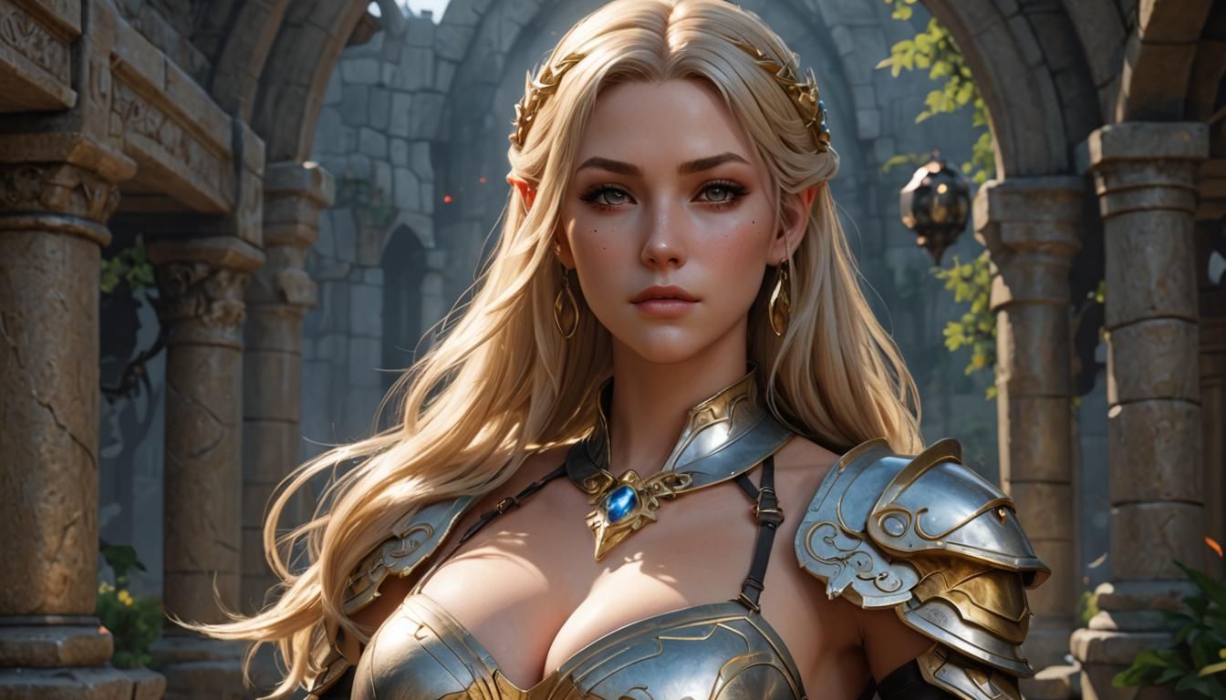 Hyperrealistic Firiona Vie. Everquest. Realistic anime style