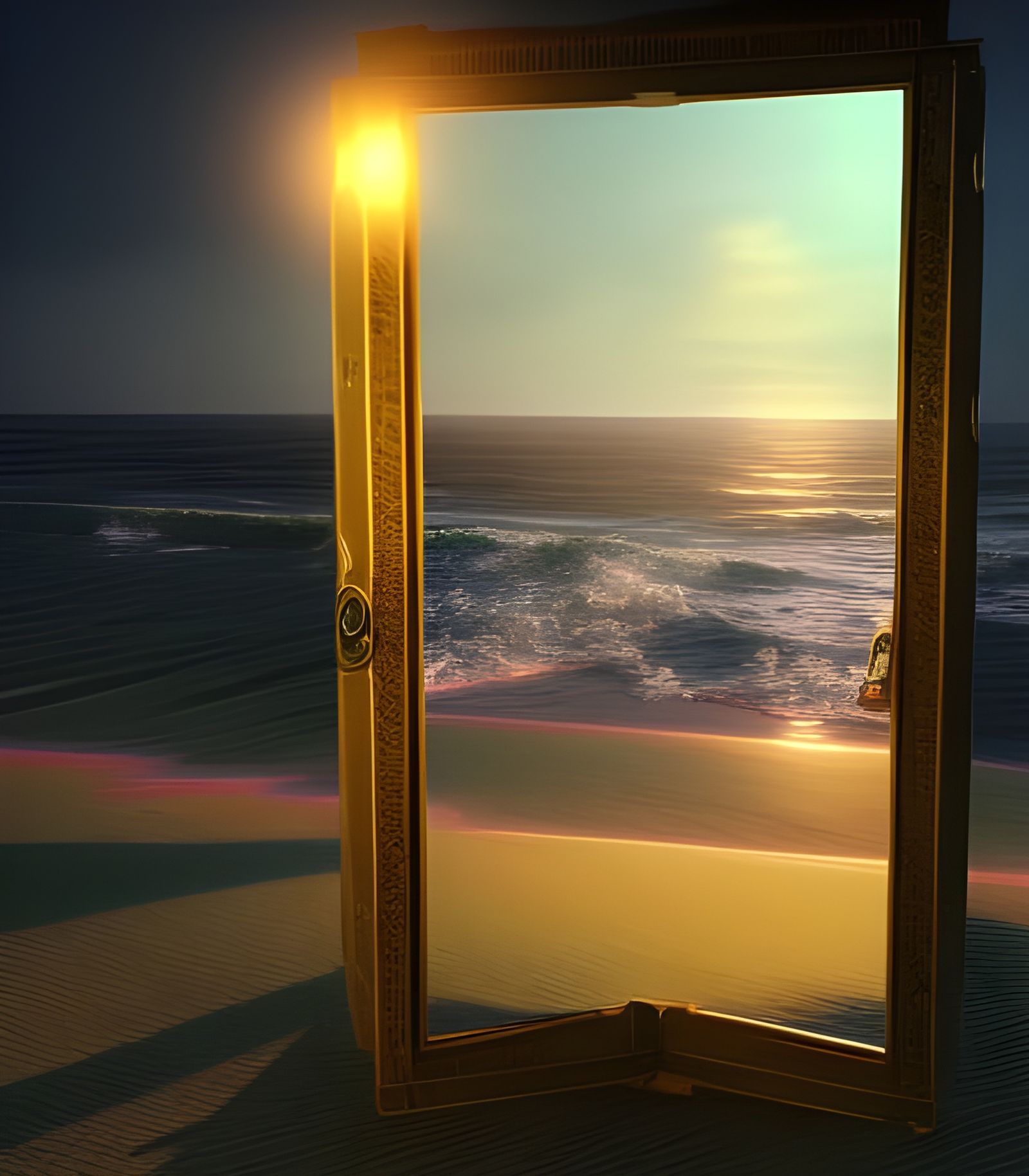 Dream Beach Doorway in Art Nouveau Style