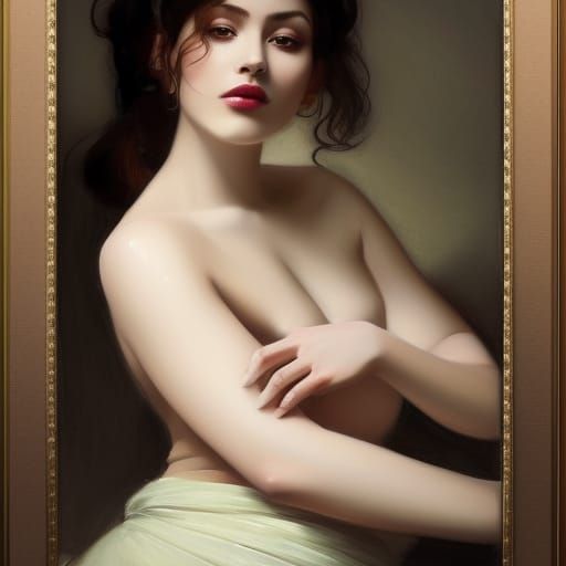 Beautiful Woman in White Dress, Digital Portrait