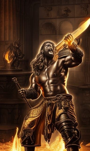 Hephaestus: God of Blacksmithing in Digital Matte Painting