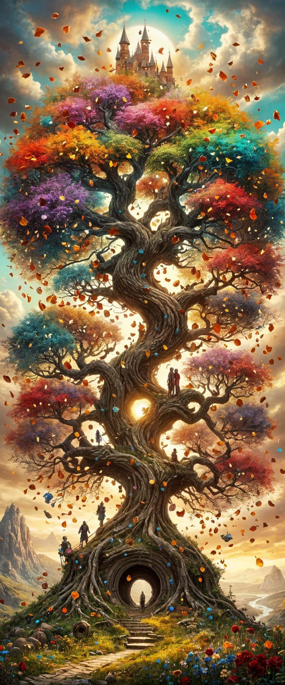 Yggdrasil Concept Art in Oil on Canvas Style