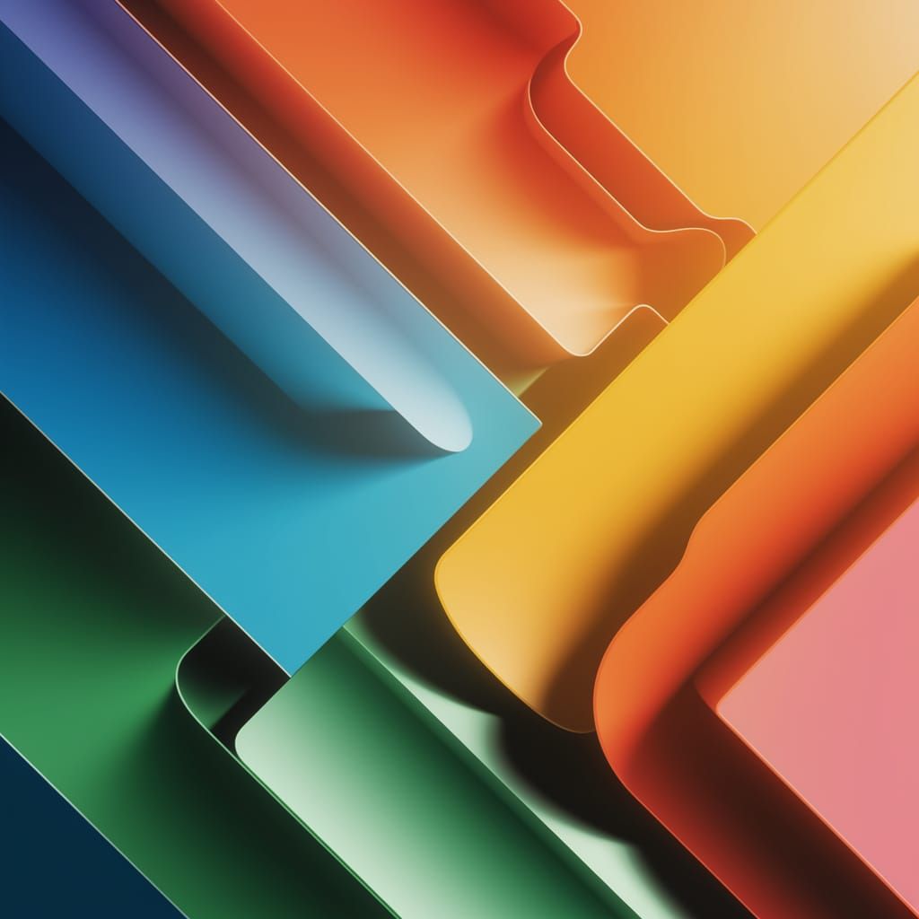 Vibrant Geometric Abstraction in Digital Art Style