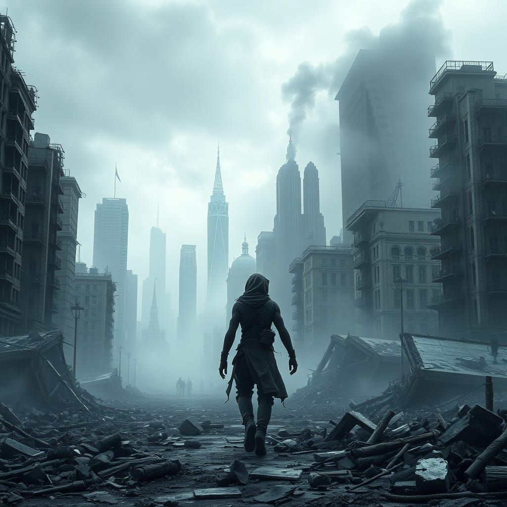 Postapocalyptic Moscow Ruins in Dark, Gritty Realism