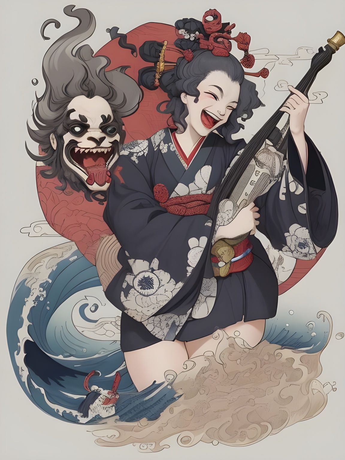 Laughing Cavalier in Hokusai Ukiyo-e Style
