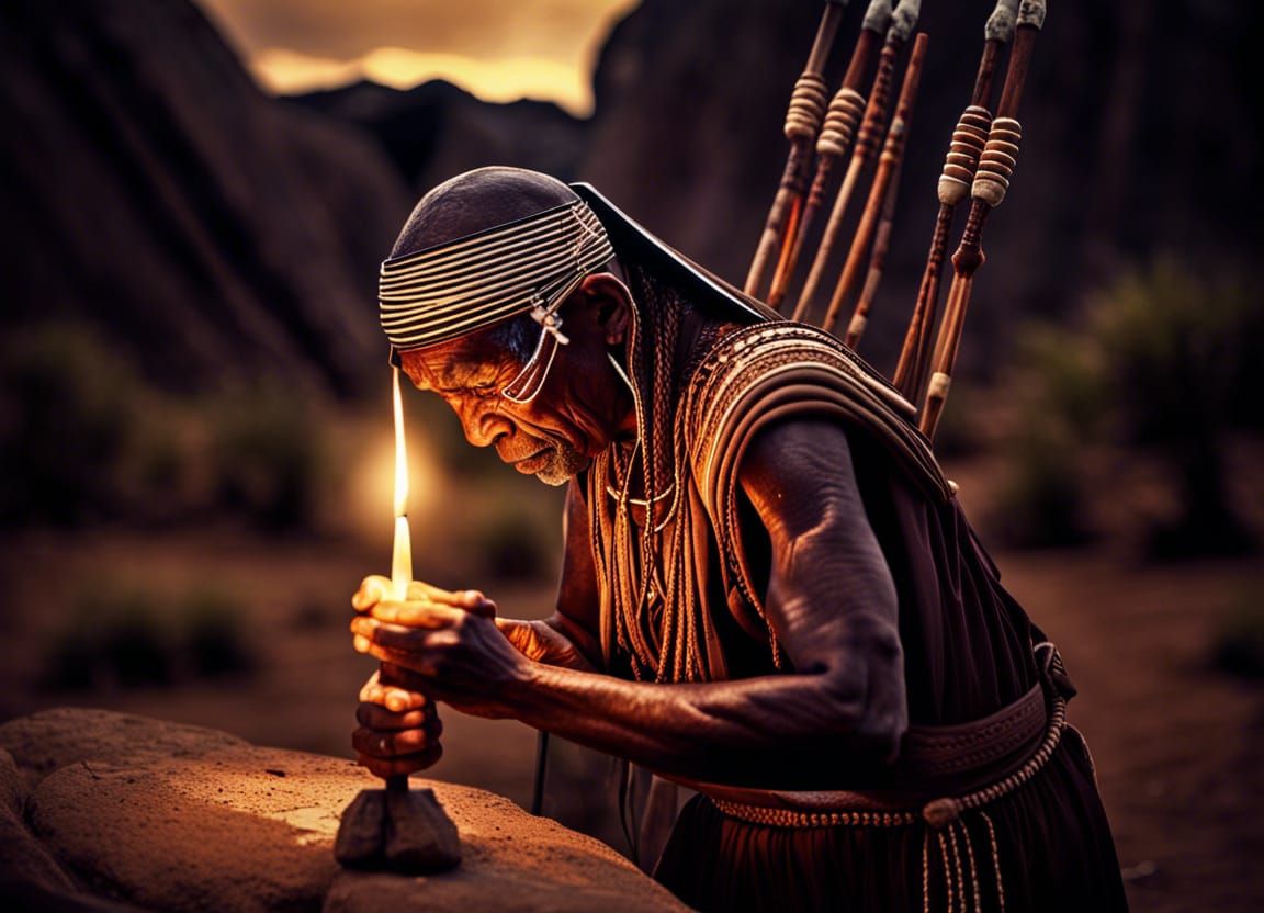 Aboriginal Warrior Nun Praying in Babylon