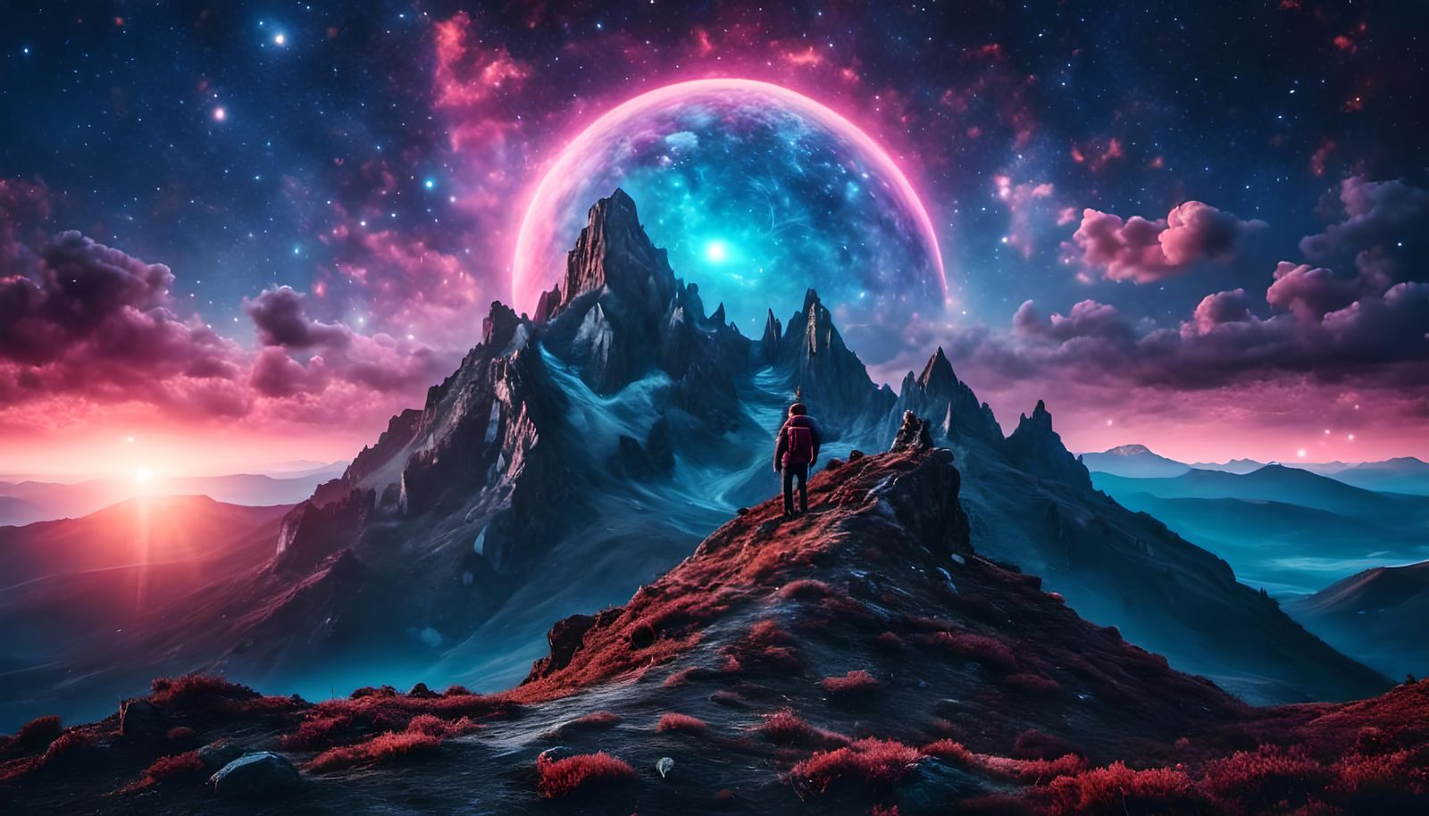 Epic Astronomer in Dramatic Digital Matte Painting