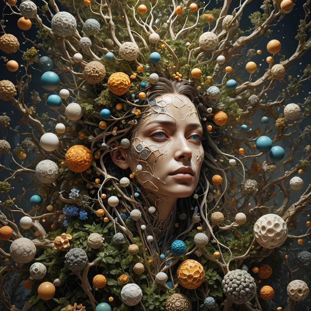 Exploding Skull Flower in Hyperdetailed Sci-Fi Style