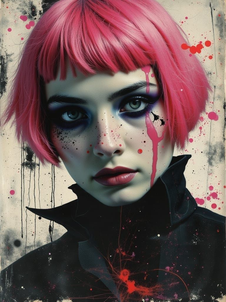 Ethereal Gothic Woman in Fairy Punk Style