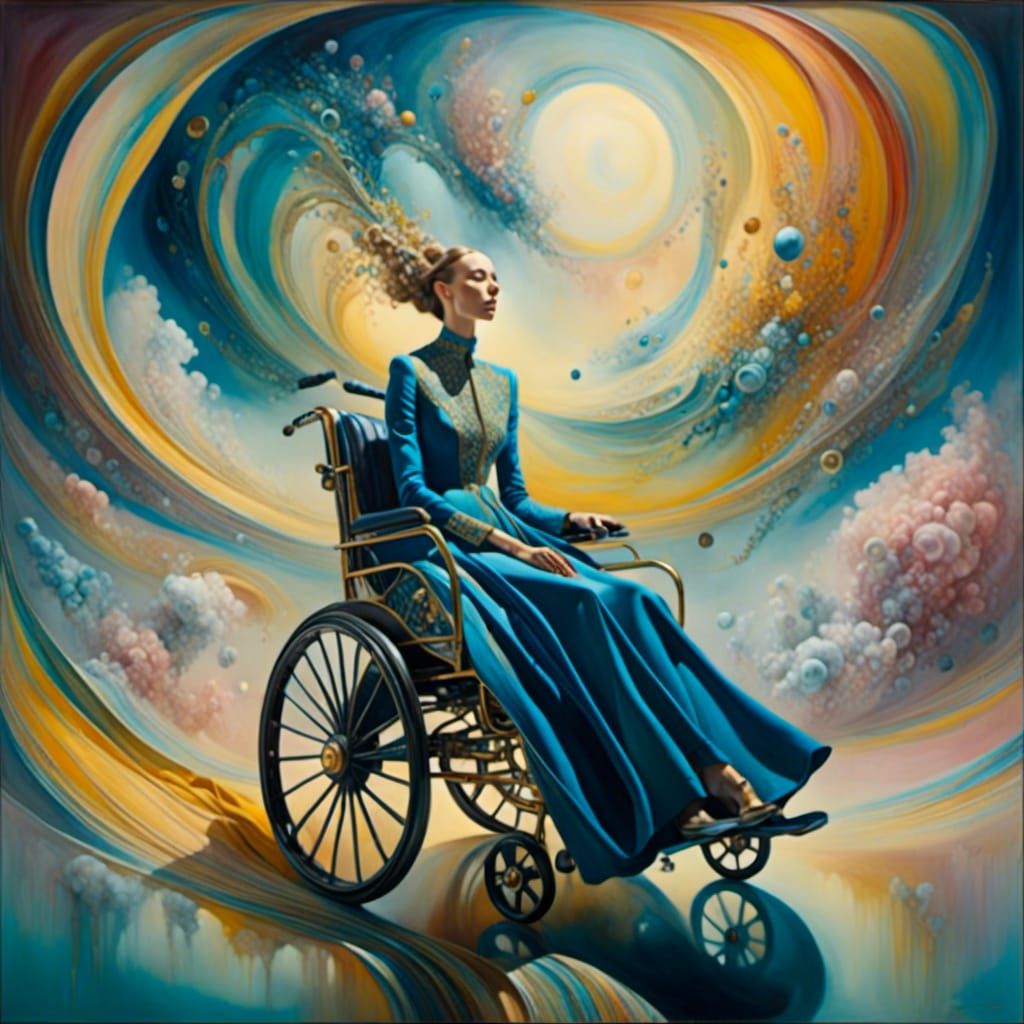 Surreal Woman in Dreamscape as Oil Painting
