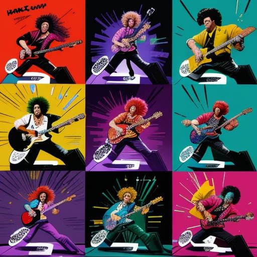 80s Pop Stars Montage in Vibrant Splash Art Style