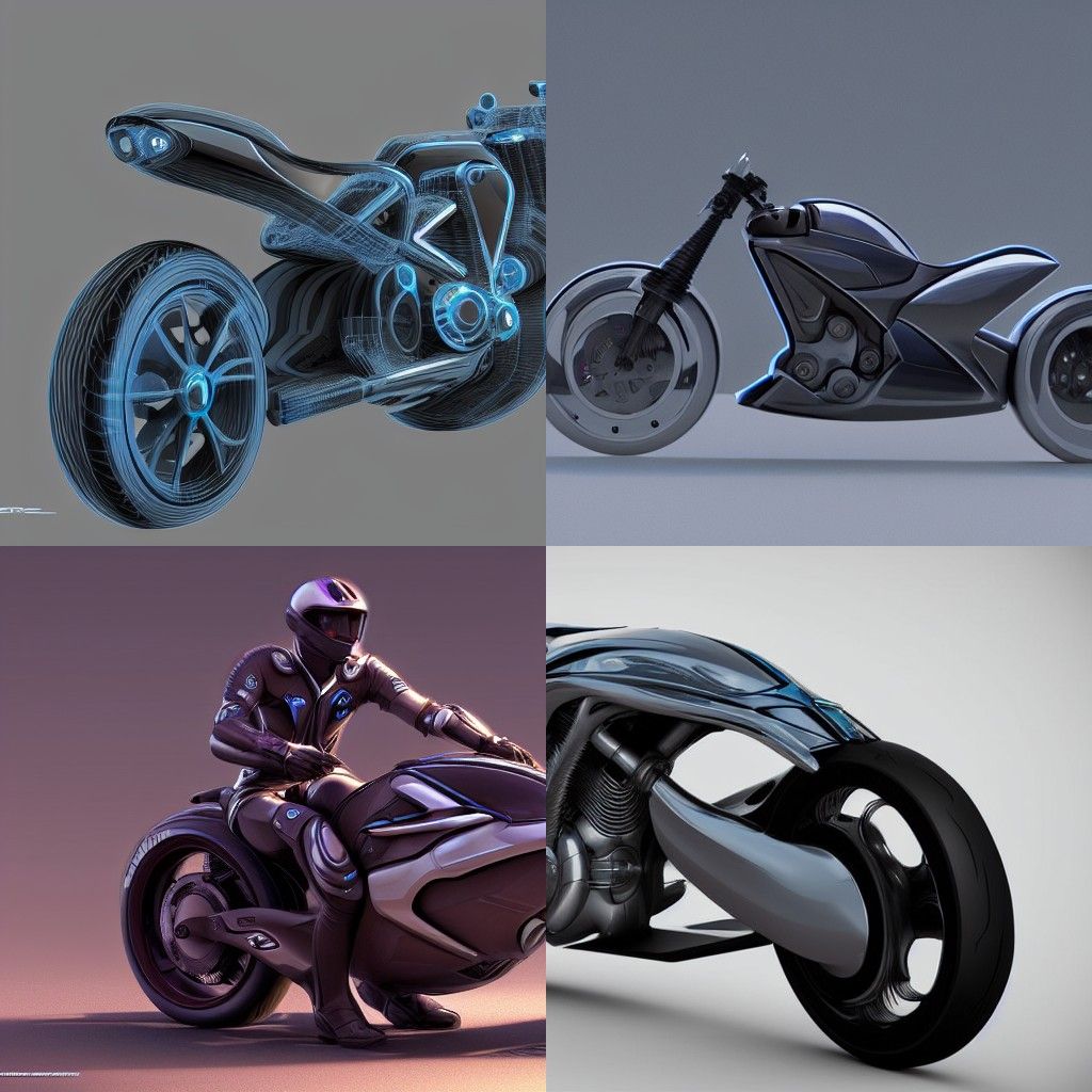 Futuristic Motorcycle Concept Art in 3D