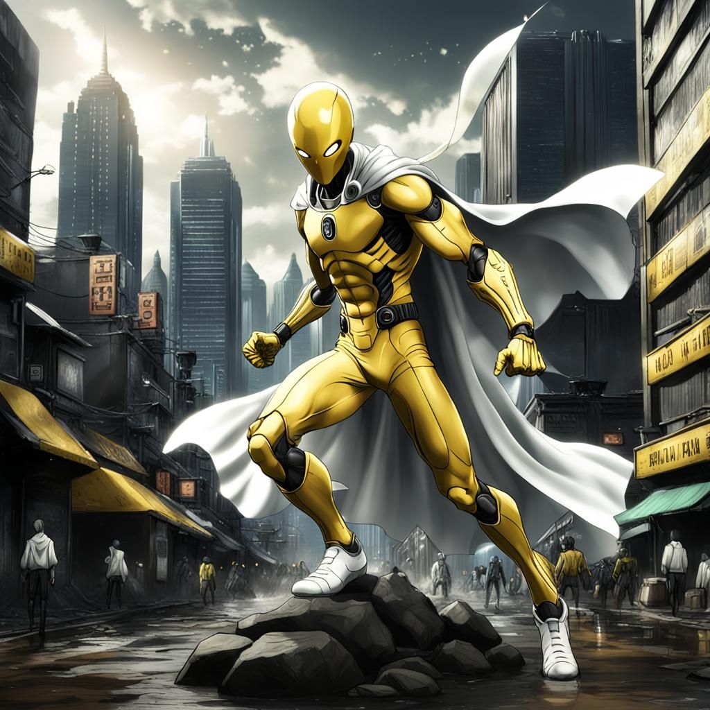 Xenomorph as One Punch Man in Anime Style