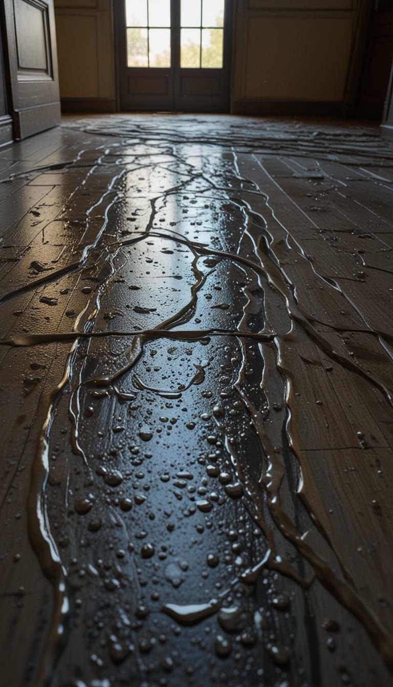 Distorted Dreamscapes: Surreal Floor in Eerie Chiaroscuro