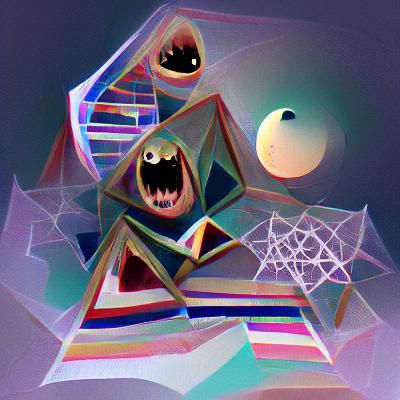 Abstract Geometric Cosmic Horror Illustration