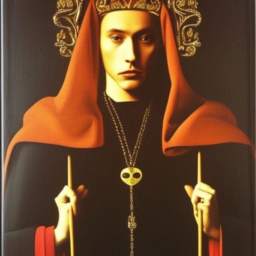 Noble Vampire Lord Portrait in Oil Painting Style