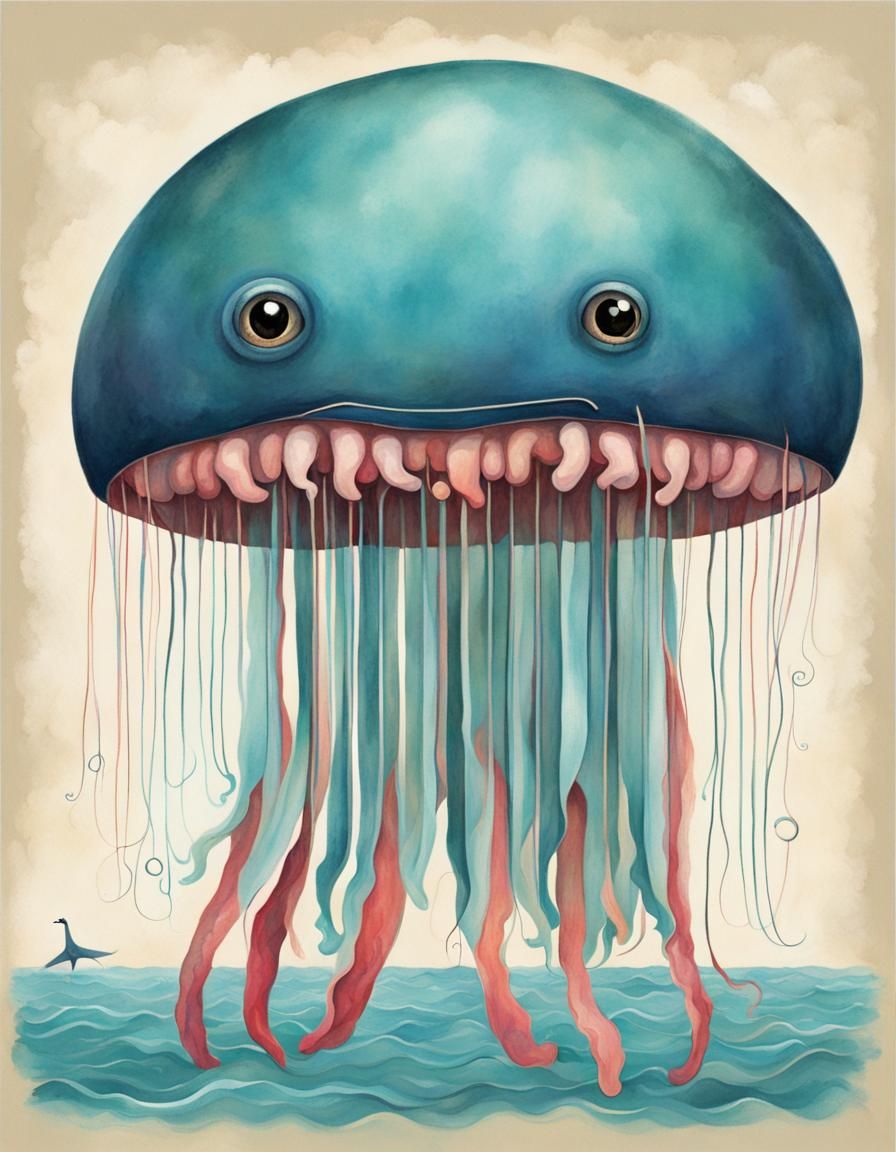 Jellyfish in Whale Costume: Abstract Art
