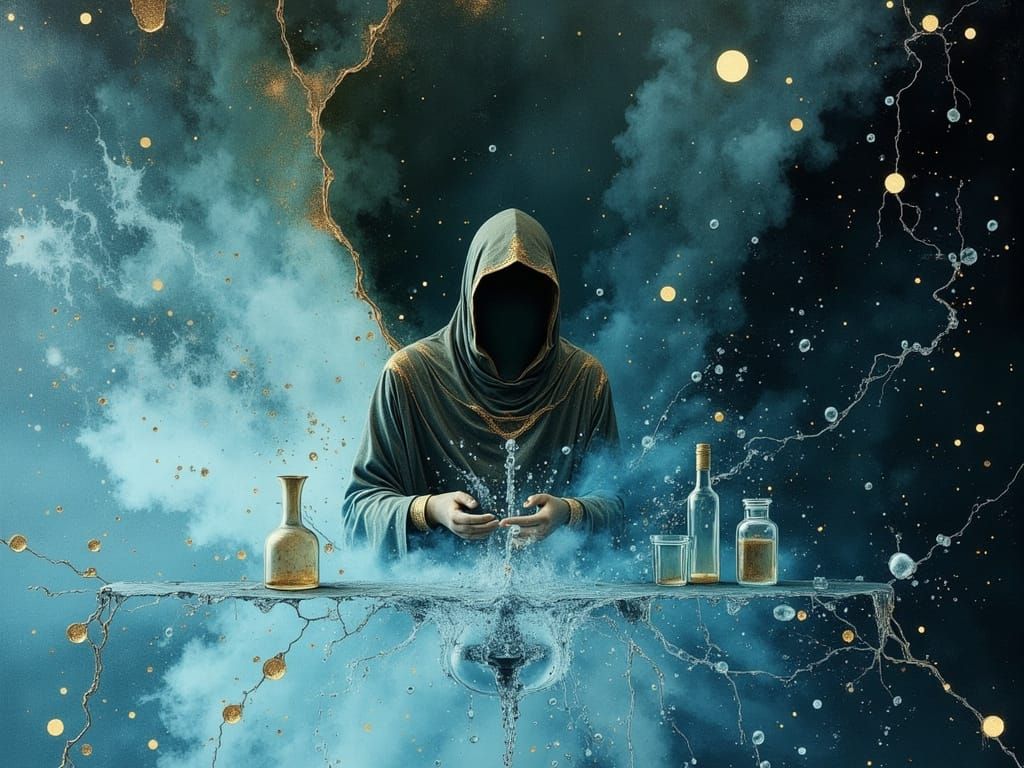 Spectral Alchemist Conjures Mysterious Elixirs in a Dark, Su...