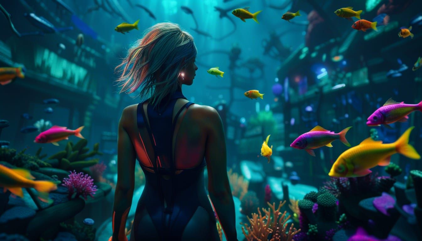 Walking at the bottom of the sea