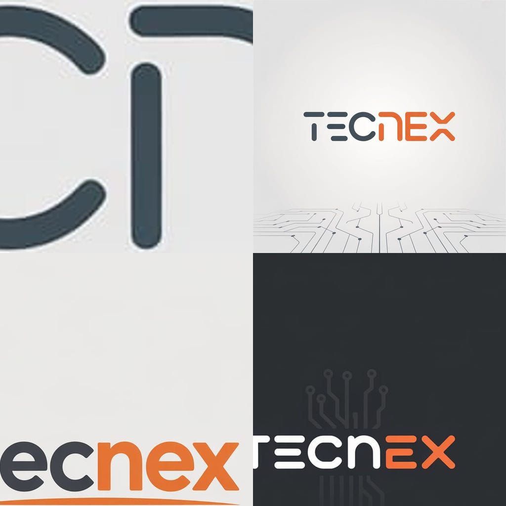 Tecnex Logo: Minimalist Orange Tech & Gadgets Branding