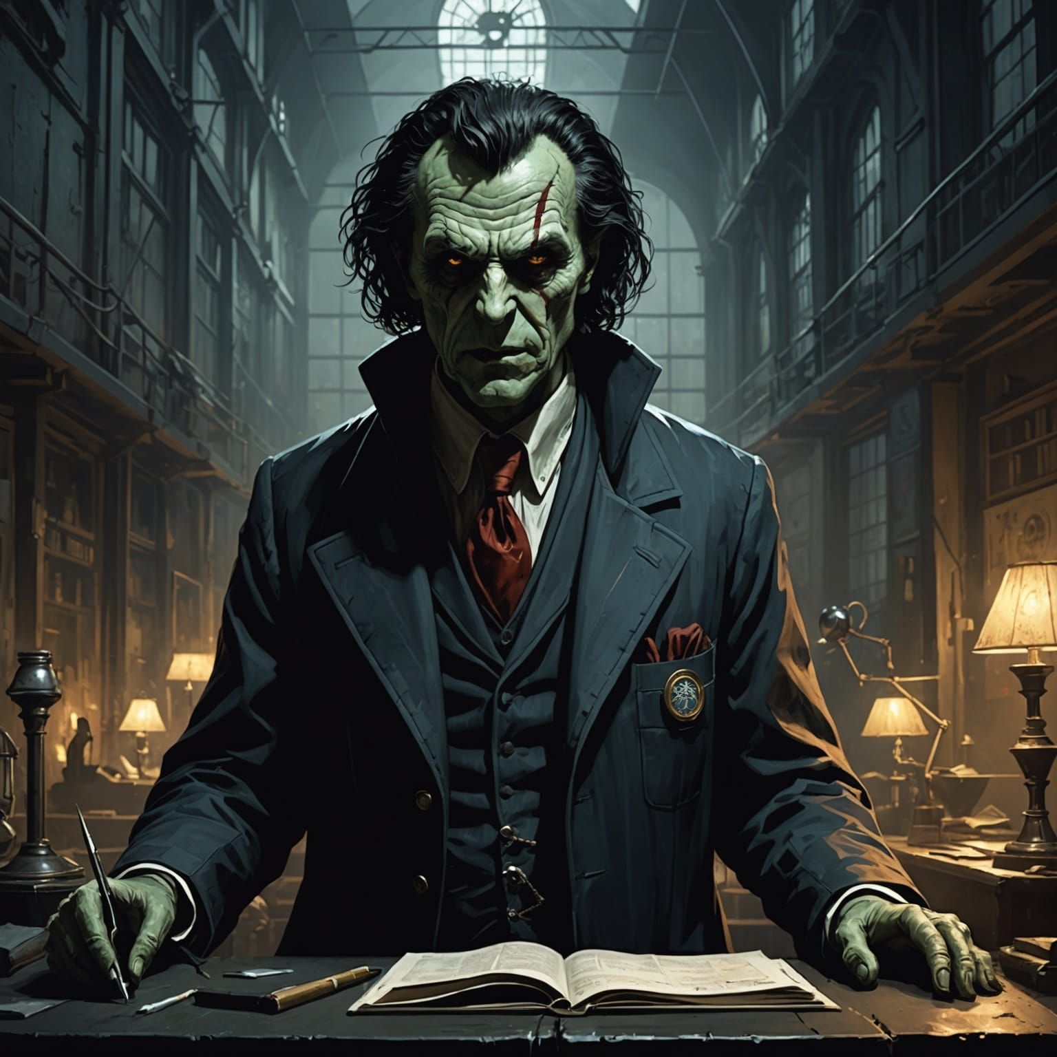 Sinister Mad Scientist in Gothic Style