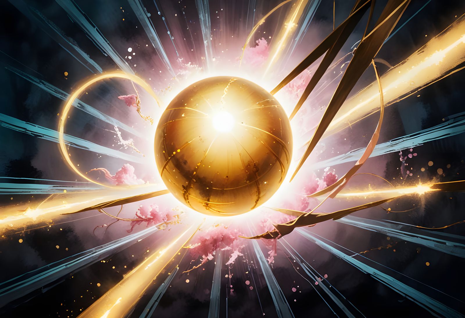 Shadow-Light Staircase to Sky in Pink and Gold