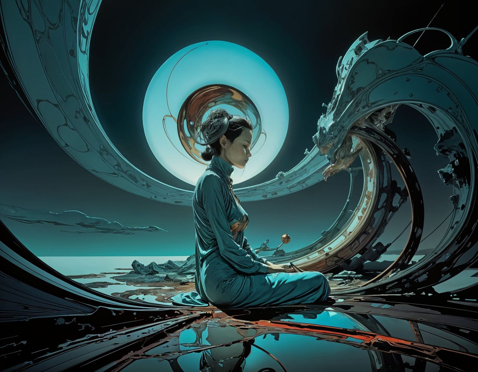 Ero Guro Abstract Art in Moebius Style