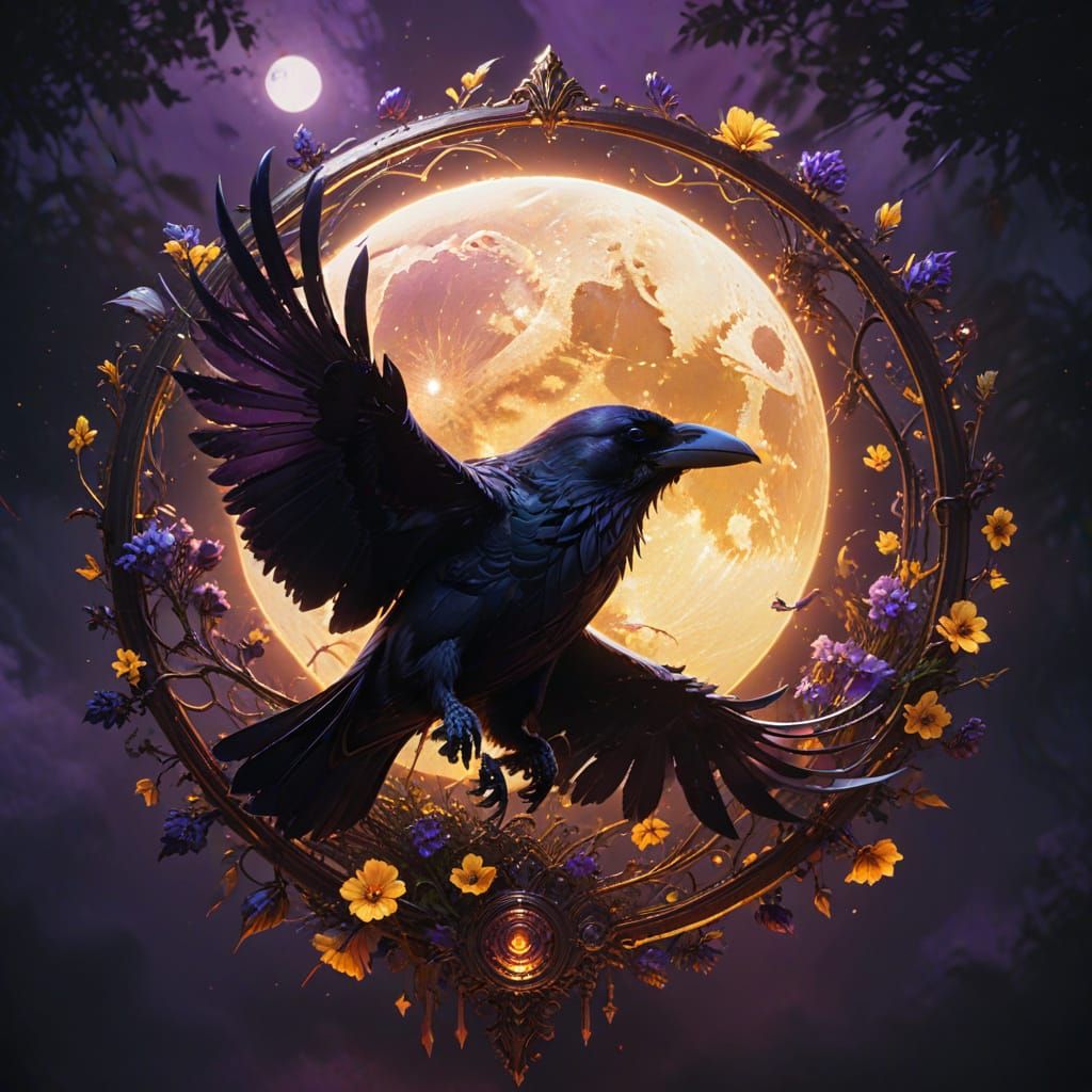 Lunar Raven in Dark Fantasy Art
