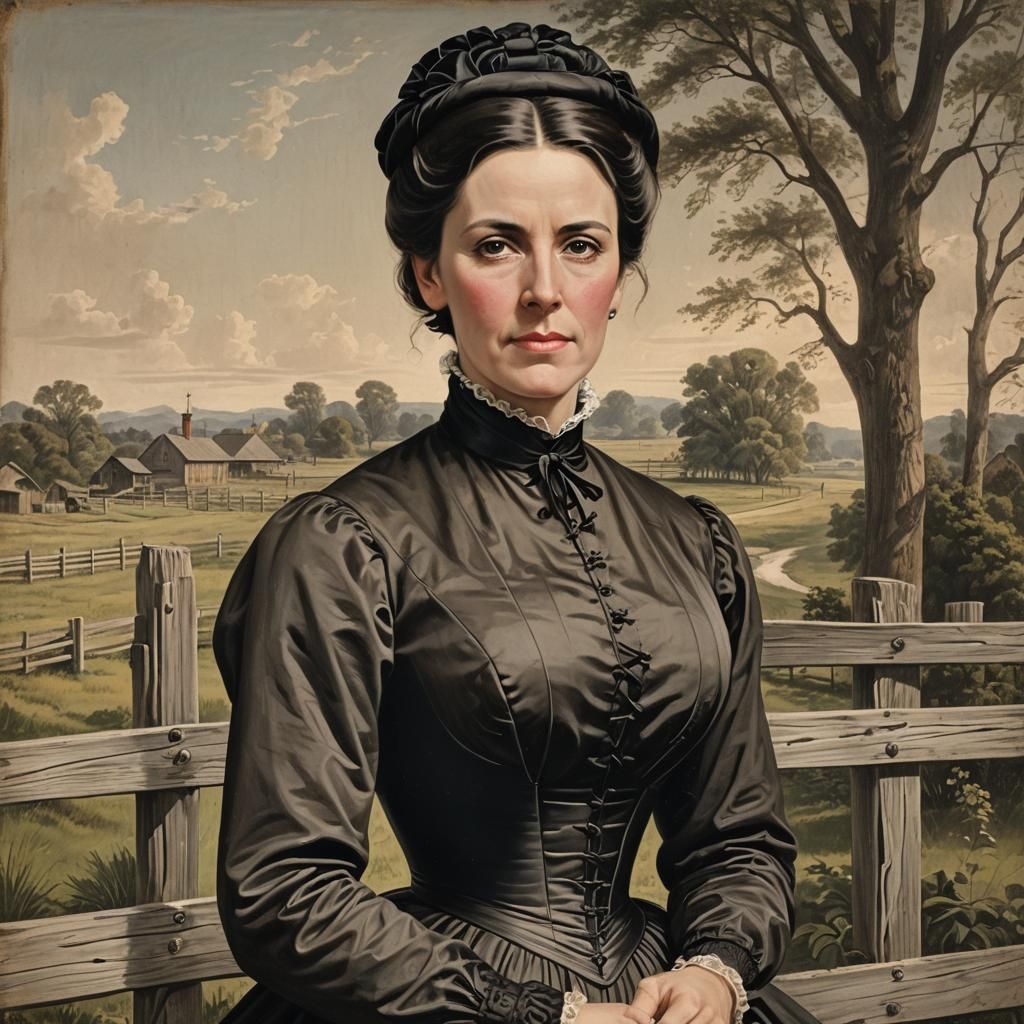 Realistic 19th Century Portrait of Sarah Jane Albee