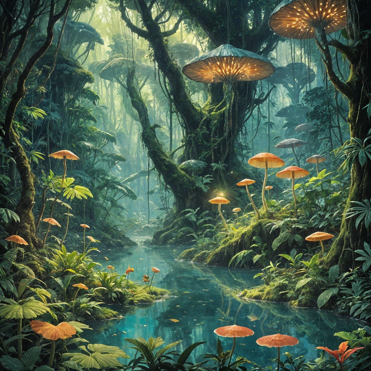 Enchanted Rainforest in a Mystical Valley