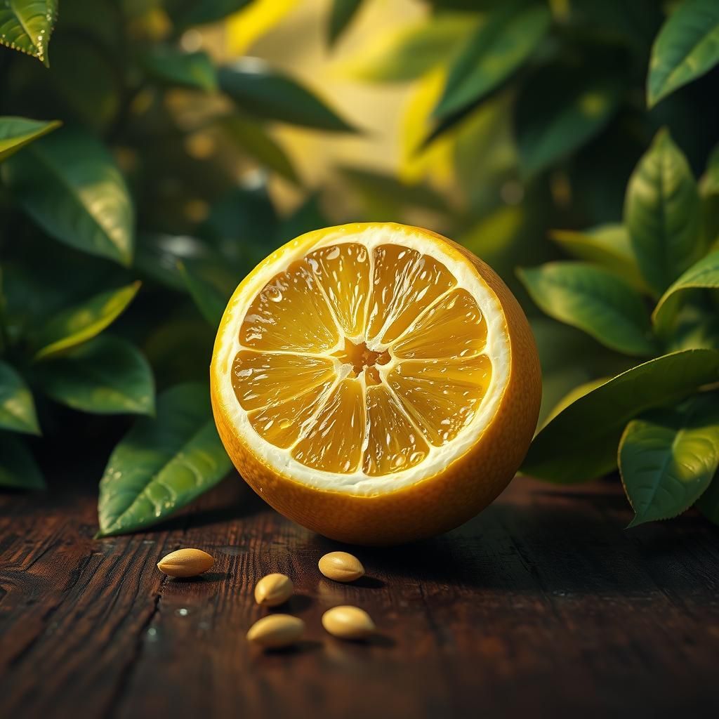 Cheerful Lemon Smiley Face in Hyperrealistic Matte Painting