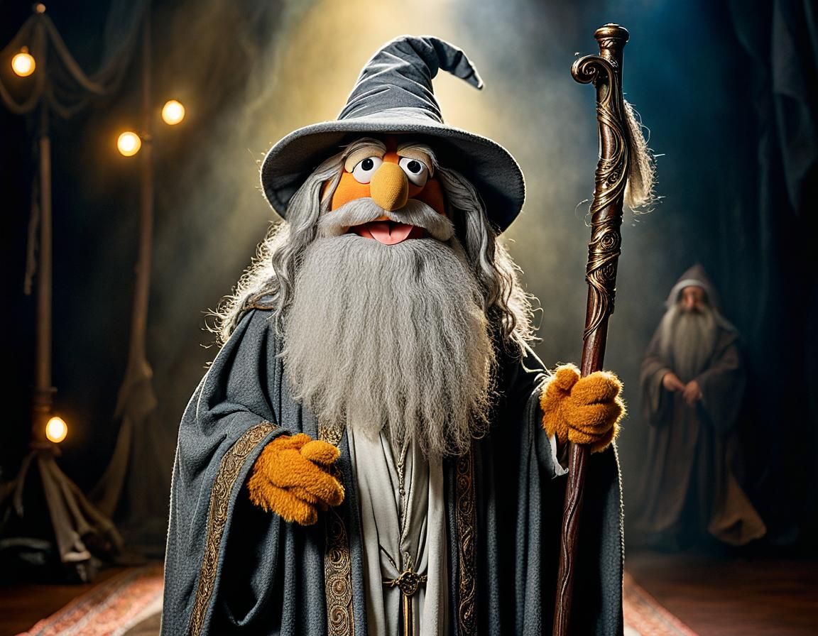 Muppet Gandalf Portrait in Photorealistic Style