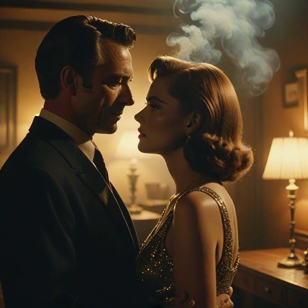 Rick and Ilsa's Goodbye: Moody Film Noir Scene