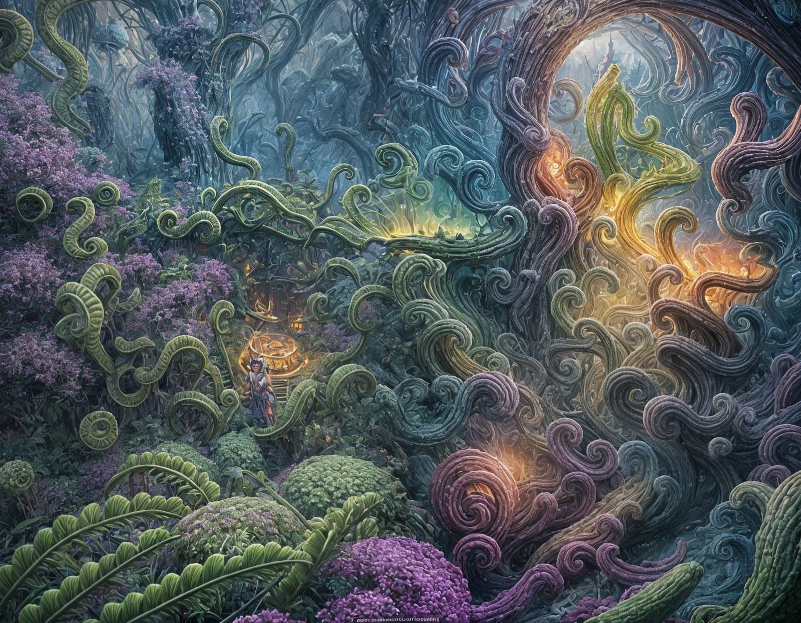 Fantastical Faces Emerge in Vintage Oil Painting