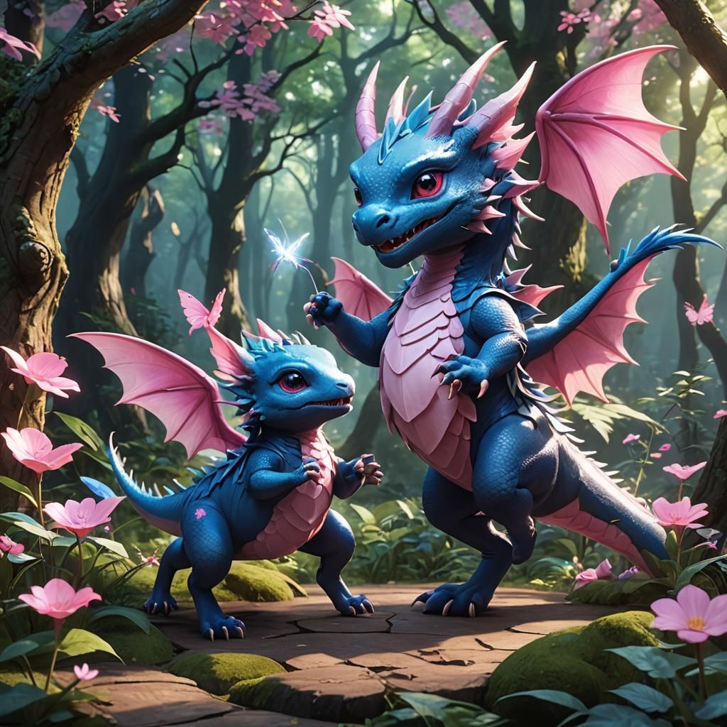 Blue Dragon and Fairy Dance: 3D Anime Art