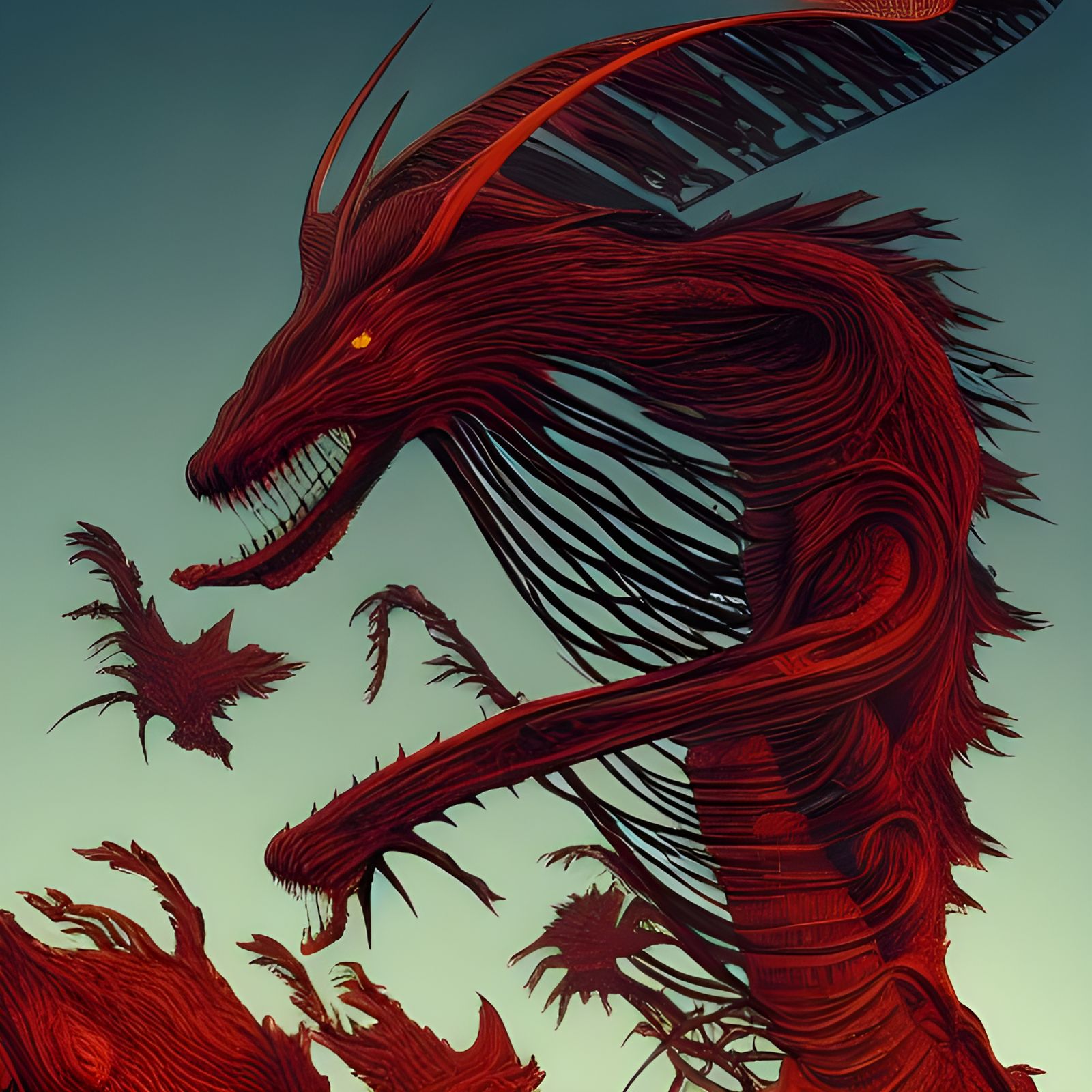 Hyperdetailed Jersey Devil in Epic Surrealist Poster Art