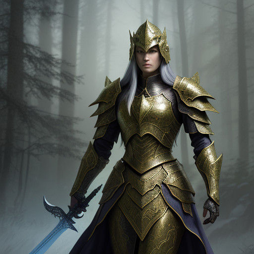 Mythic Warrior Maiden in Majestic Armor