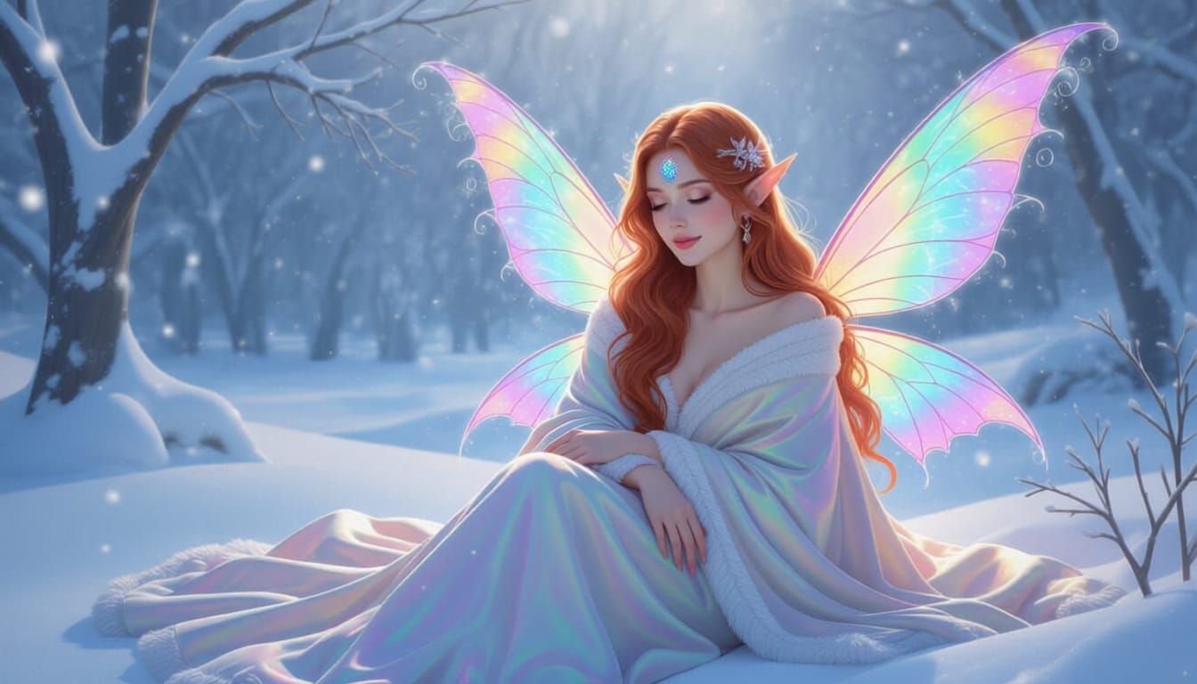 Zoey Rose Faerie of Happiness in Magical Winter Wonderland