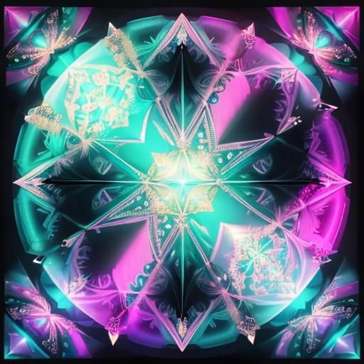 Holy Virgin Mary with Abstract Optical Illusions