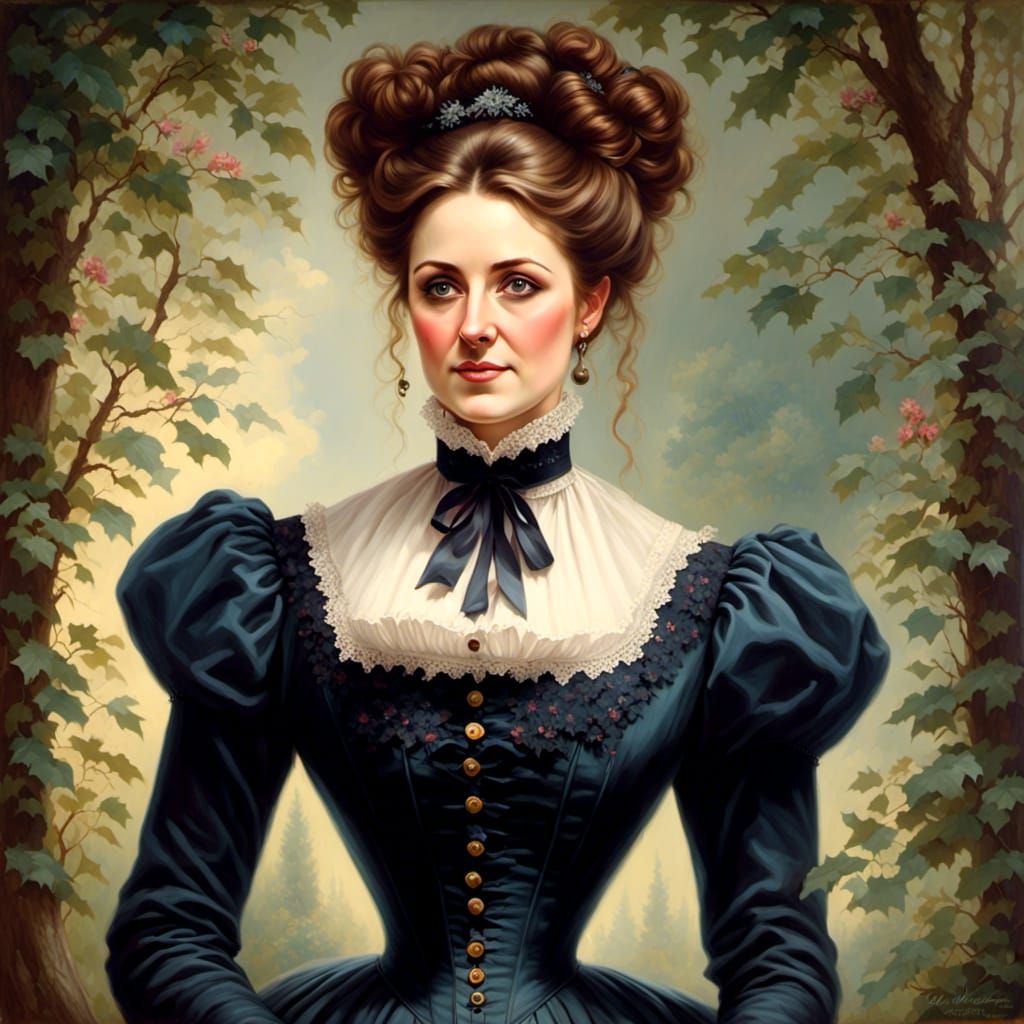 Victorian Woman Portrait in Traditional Style